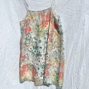 Water Color Floral A Line Trapezoid Dress with Spaghetti Strap Urban Outfitters